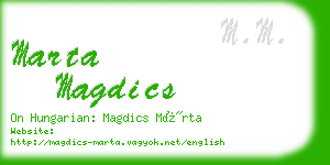 marta magdics business card